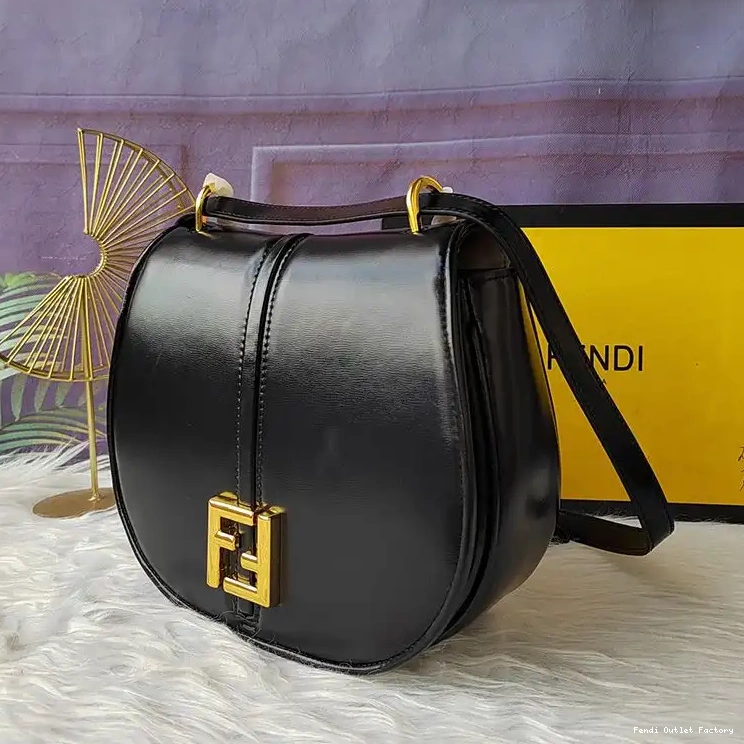 Cheap HOT Bag Medium Leather C'mon Fendi Black In Calf 0511